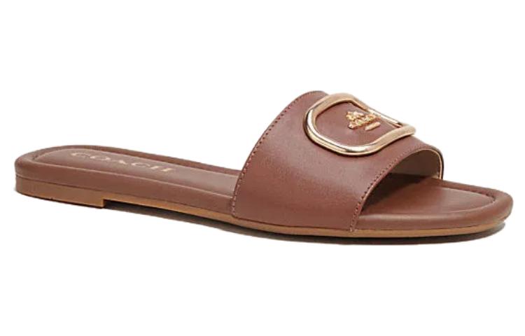 Order (W) Sandalia Plana Coach 'Moda Marrón Oscuro Slide' CI031_CWH