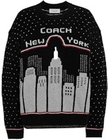 (Women) COACH FW21 Holiday Urban Skyline Wool Sweater Black C2193-BLK (Women) COACH FW21 Holiday Urban Skyline Wool Sweater Black C2193-BLK