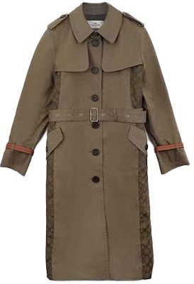 (Women) COACH FW21 Long Single-Breasted Trench Coat Laurel Green. 89640-OHD Order (Women) COACH FW21 Long Single-Breasted Trench Coat Laurel Green. 89640-OHD
