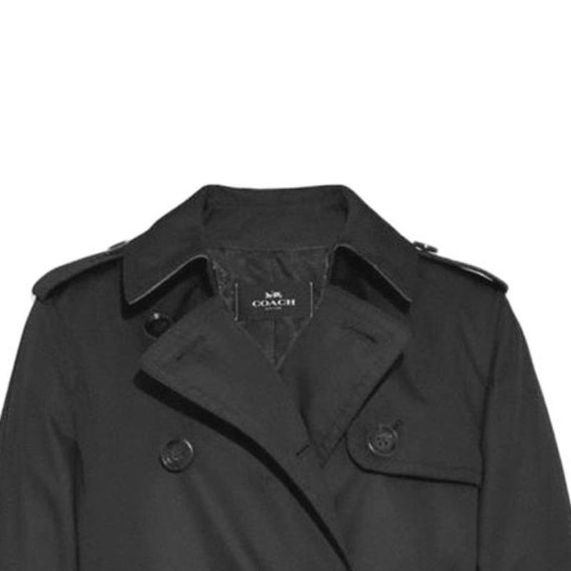 Lookbook (Women) COACH FW22  Black Double-Breasted Long Sleeve Trench Coat. F34025-BLK