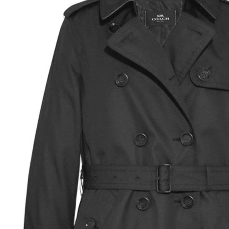 Purchase (Women) COACH FW22  Black Double-Breasted Long Sleeve Trench Coat. F34025-BLK