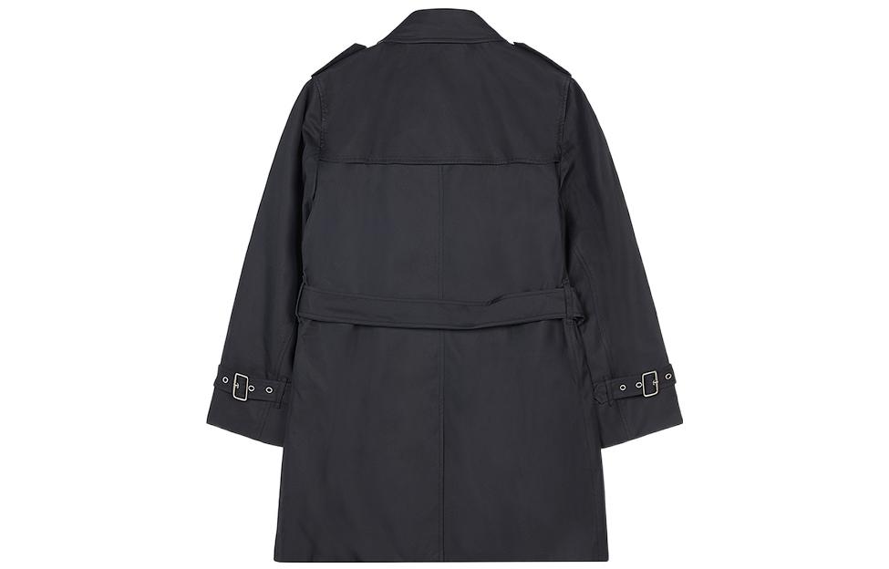 Lookbook (Women) COACH FW22  Black Double-Breasted Trench Coat with Belt. C8771-BLK