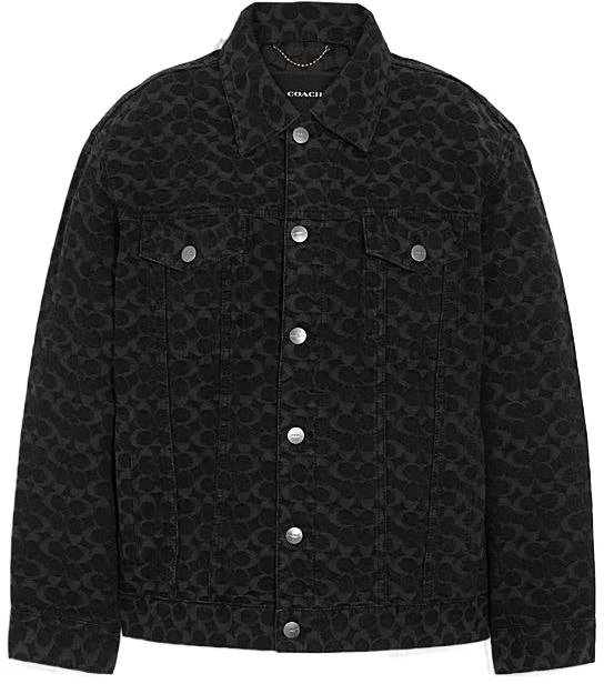 women-coach-fw-22-black-logo-jacquard-oversized-denim-jacket-cg-583-blk