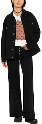 (W) COACH FW22 Jaket Denim Oversized Logo Jacquard Hitam. CG583-BLK Lookbook (W) COACH FW22 Jaket Denim Oversized Logo Jacquard Hitam. CG583-BLK
