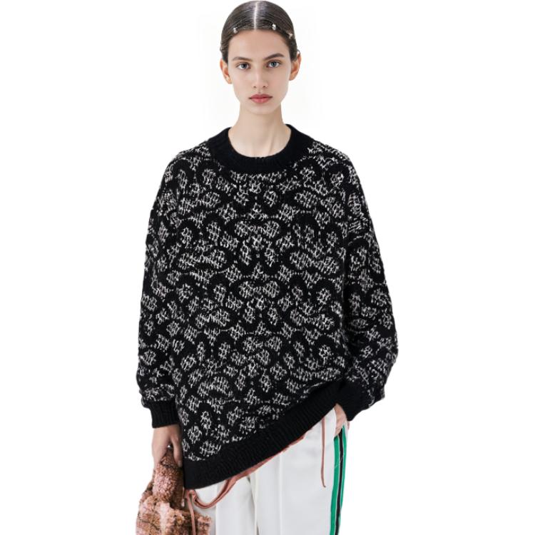 Sizing (Women) COACH FW22  Black Loose Fit Graphic Print Long Sleeve Sweatshirt CF886-BK-BR