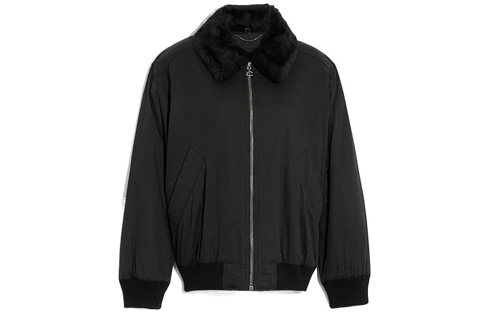 (Women) COACH FW22  Black MA-1 Detachable Collar Cotton Jacket CD268-BLK