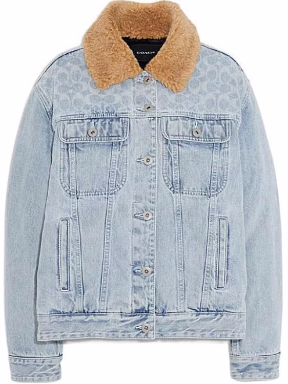 women-coach-fw-22-blue-denim-jacket-with-color-block-fur-collar-cb-819-den