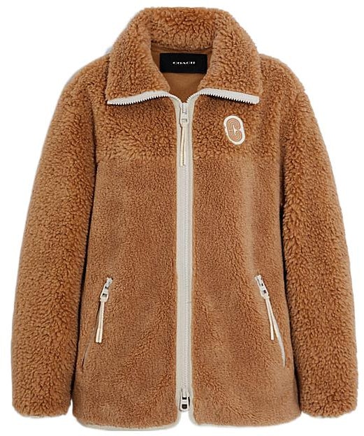 women-coach-fw-22-brown-lamb-wool-embroidered-zip-up-jacket-cb-629-hzl
