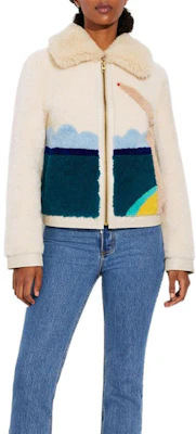 (Women) COACH FW22 Colorblock Casual Collar Jacket - White CA693-L38 Lookbook (Women) COACH FW22 Colorblock Casual Collar Jacket - White CA693-L38