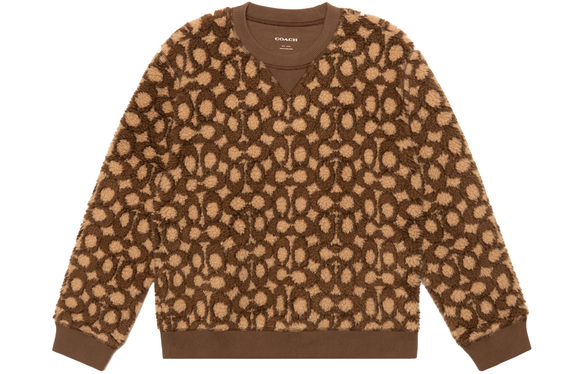 (Women) COACH FW22  Colorblock Crewneck Pullover Sweatshirt Brown. C6550-SXR