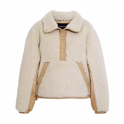 (Women) COACH FW22 Contrast Collar Jacket - Off-White. CE407-CRM