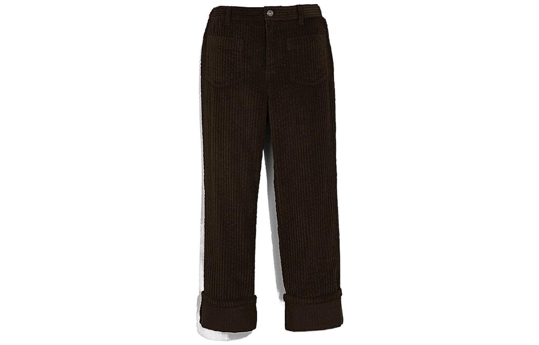 (Women) COACH FW22  Corduroy Casual Straight Pants in Dark Walnut. C5545-N08