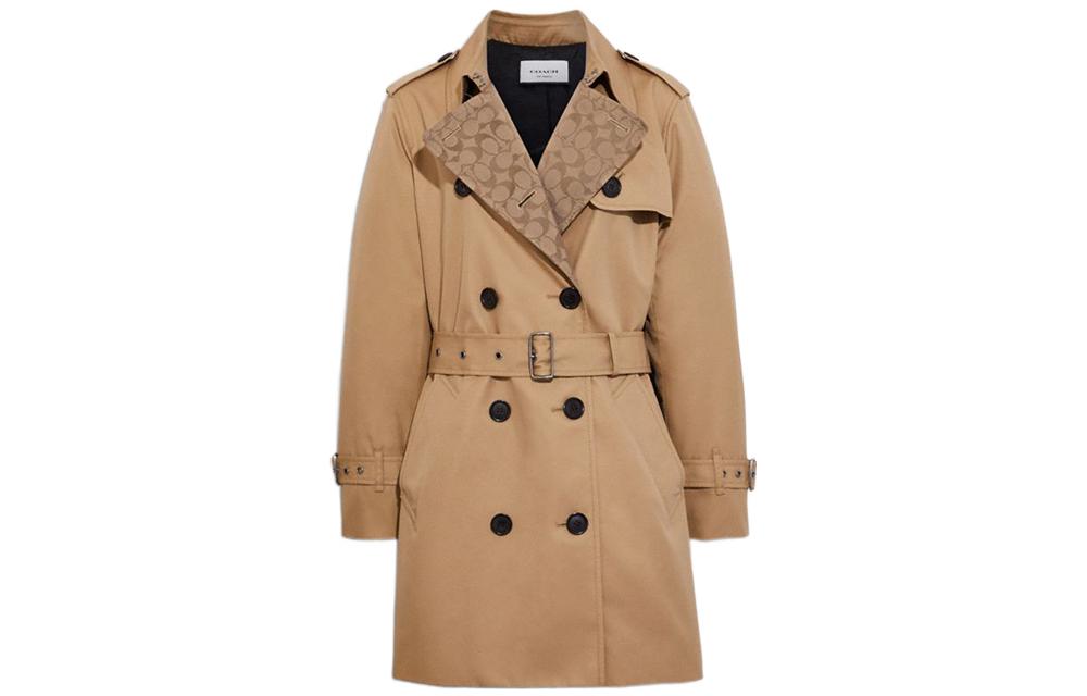 Order (W) COACH FW22 ダブルブレスト ベルト付き トレンチコート カーキ. C8763-EAL