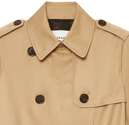 (Women) COACH FW22 Double-Breasted Belted Trench Coat in Khaki. C8771-EAL Purchase (Women) COACH FW22 Double-Breasted Belted Trench Coat in Khaki. C8771-EAL