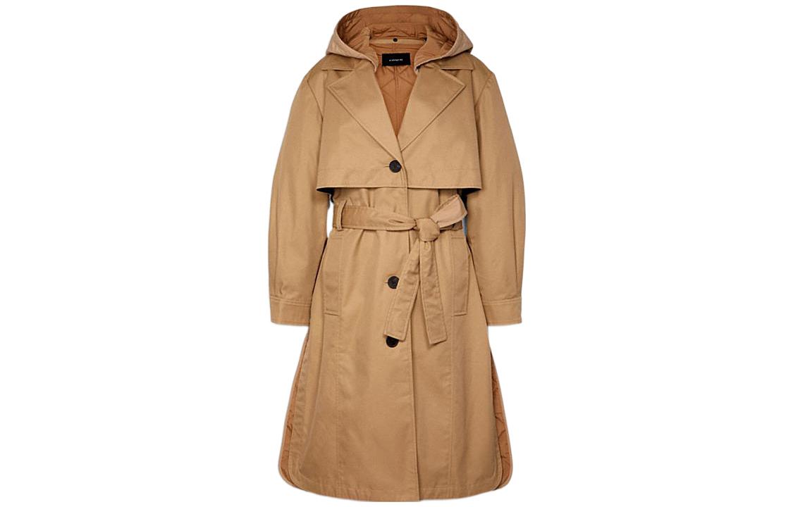 (Women) COACH FW22  Light Brown Quilted Belted Trench Coat. C6543-EAL