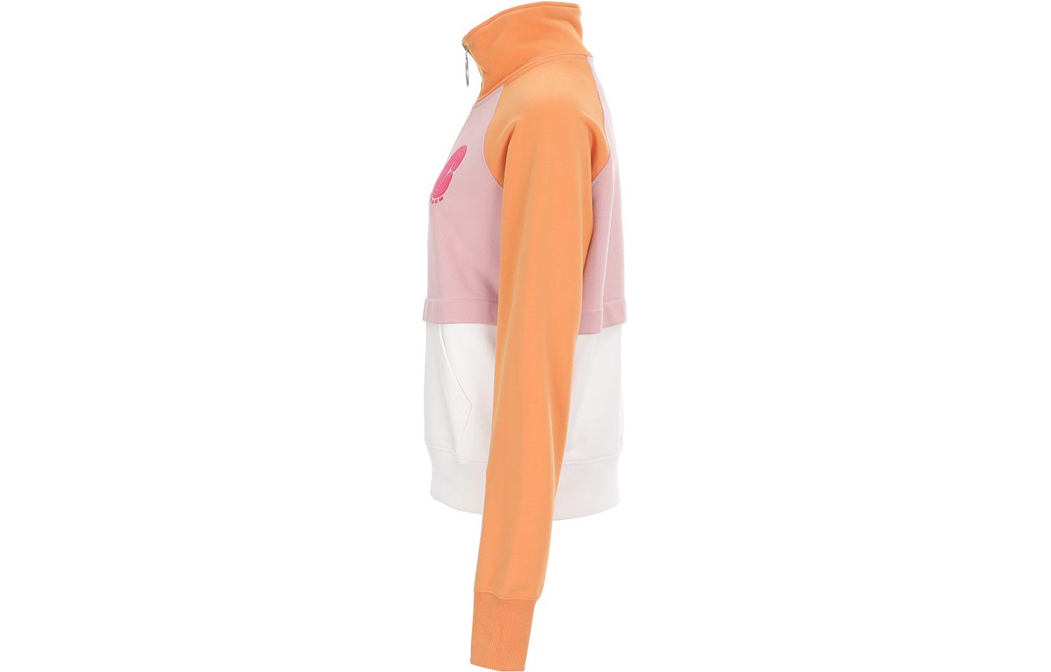 Shop (Women) COACH FW22  Orange Logo Print Colorblock Long-Sleeve Sweatshirt. 1540-MTI