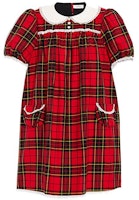 (Women) COACH FW22 Plaid Pocket Short Sleeve Dress Red CG584-REM (Women) COACH FW22 Plaid Pocket Short Sleeve Dress Red CG584-REM