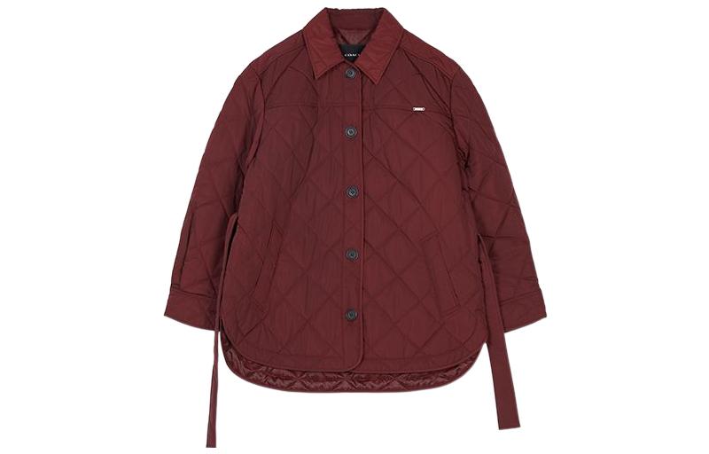 (Women) COACH FW22  Quilted Single-Breasted Jacket Red CB818-BUR
