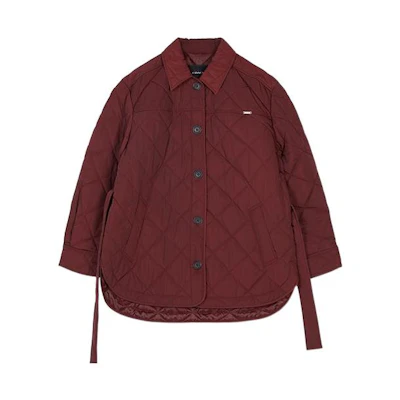 (Women) COACH FW22 Quilted Single-Breasted Jacket Red CB818-BUR