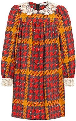 (W) COACH FW22 紅色格紋印花長袖洋裝 CF059-REM Order (W) COACH FW22 紅色格紋印花長袖洋裝 CF059-REM