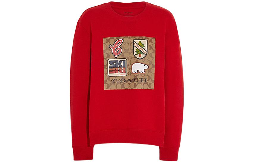 Order (Women) COACH FW22  Red Ski Graphic Logo Crewneck Sweatshirt. CE457-RED