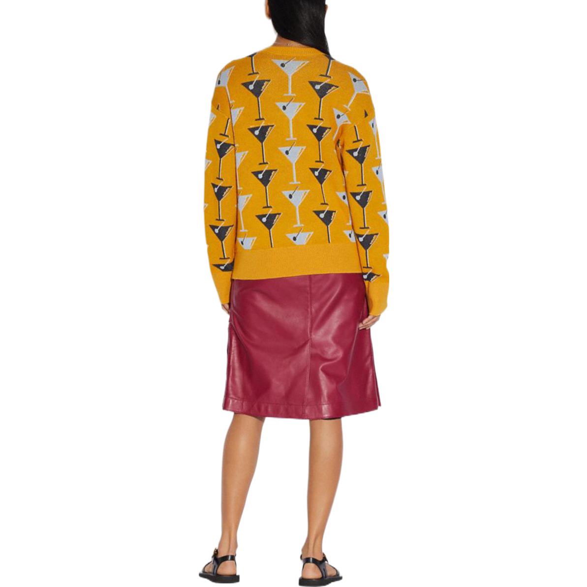 Shop (W) 코치 FW22 옐로우 기하학 패턴 니트 스웨터 긴팔. 1163-YLW