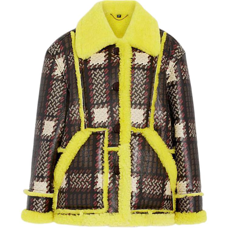 Buy (Women) COACH FW22  Yellow Plaid Jacket CF033-BRCR