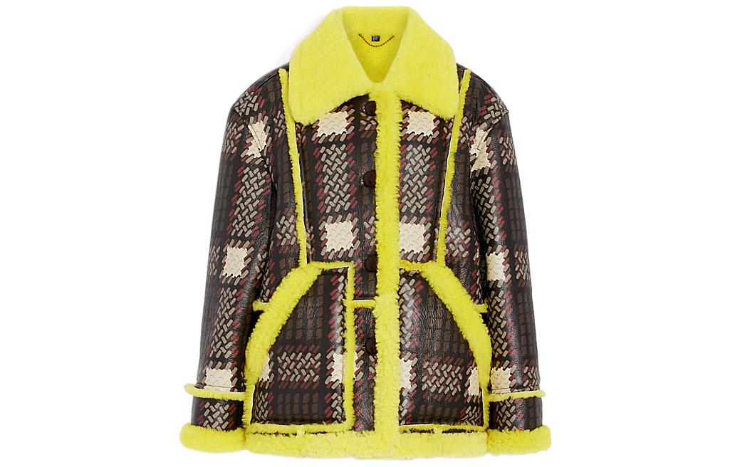 Order (Women) COACH FW22  Yellow Plaid Jacket CF033-BRCR