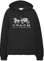 (Women) COACH FW22 Forever Series Solid Logo Carriage Print Hoodie Women. C9118-BLK (Women) COACH FW22 Forever Series Solid Logo Carriage Print Hoodie Women. C9118-BLK
