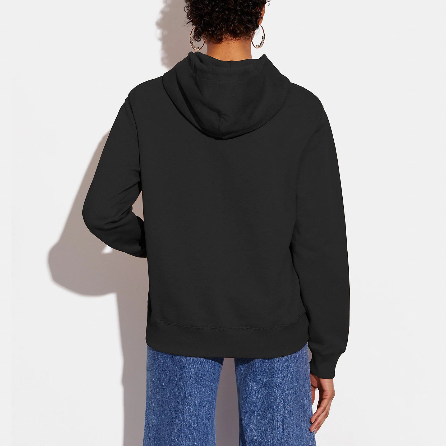 Shop (Women) COACH FW22 Forever Series Solid Logo Carriage Print Hoodie Women. C9118-BLK