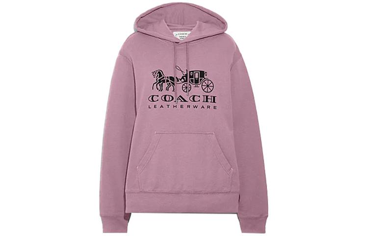 Purchase (Women) COACH FW22 Forever Series Solid Logo Carriage Print Hoodie Women. C9118-BLK