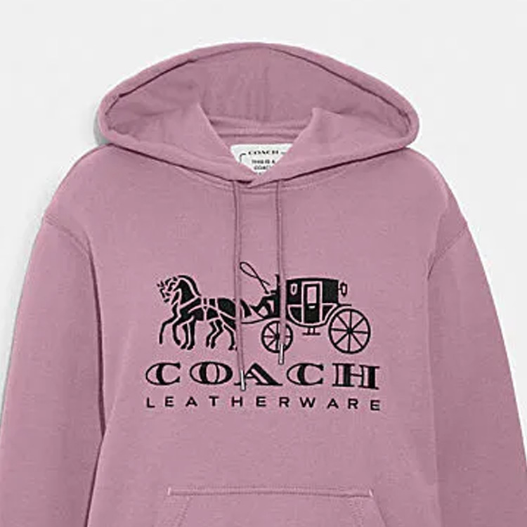 Sizing (Women) COACH FW22 Forever Series Solid Logo Carriage Print Hoodie Women. C9118-BLK