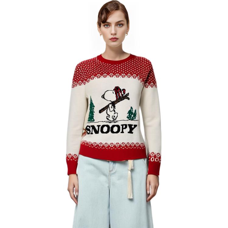 Details for (Women) COACH FW22 Red  Crewneck Sweatshirt with Ski Lettering Design. CE459-V3R