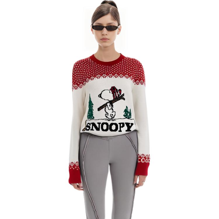 Sizing (Women) COACH FW22 Red  Crewneck Sweatshirt with Ski Lettering Design. CE459-V3R
