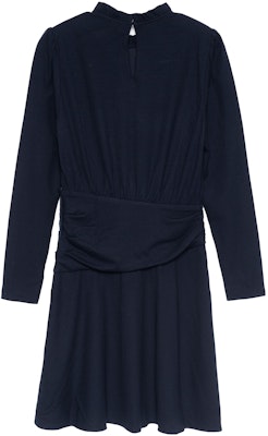 (W) COACH FW22 Gaun Biru Tua Lengan Panjang Wanita dengan Ruffle Elegan. C5493-NAV Lookbook (W) COACH FW22 Gaun Biru Tua Lengan Panjang Wanita dengan Ruffle Elegan. C5493-NAV