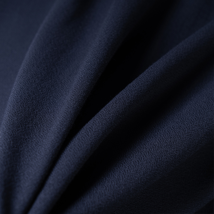 Details for (W) COACH FW22 Gaun Biru Tua Lengan Panjang Wanita dengan Ruffle Elegan. C5493-NAV