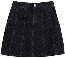 (Women) COACH FW23 Black Casual Skirt with Solid Color Logo Print. CL400-BLK (Women) COACH FW23 Black Casual Skirt with Solid Color Logo Print. CL400-BLK