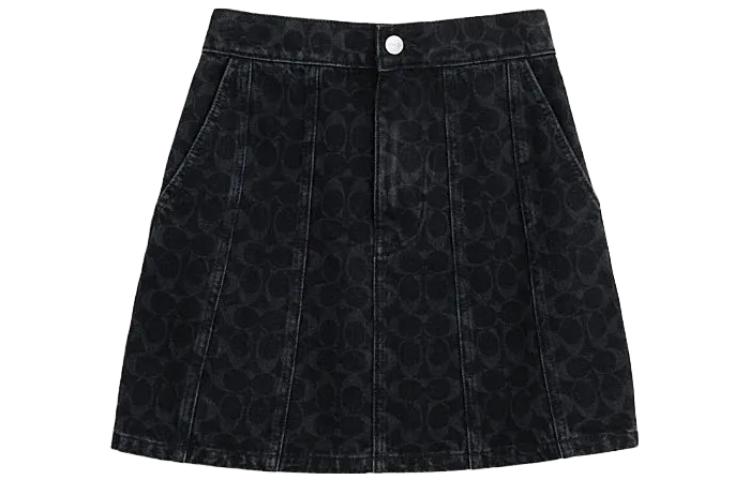 Order (W) COACH 2023秋冬 黑色休閒裙搭配純色標誌印花。 CL400-BLK