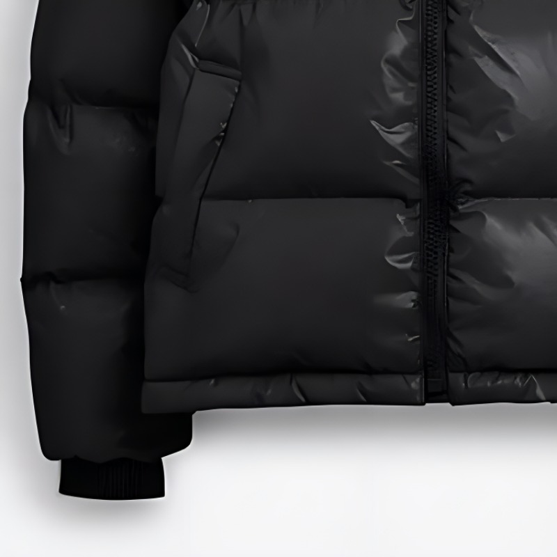 Purchase (W) COACH FW23 Jaket Hitam Berkilat Lengan Panjang. CM607-BLK