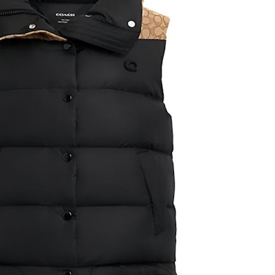 (W) COACH FW23 Rompi Hitam Logo Bordir. CL272-BLK Details for (W) COACH FW23 Rompi Hitam Logo Bordir. CL272-BLK