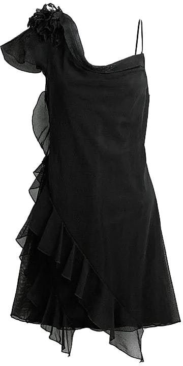 women-coach-fw-23-black-pleated-short-sleeve-mini-dress-cn-451-blk