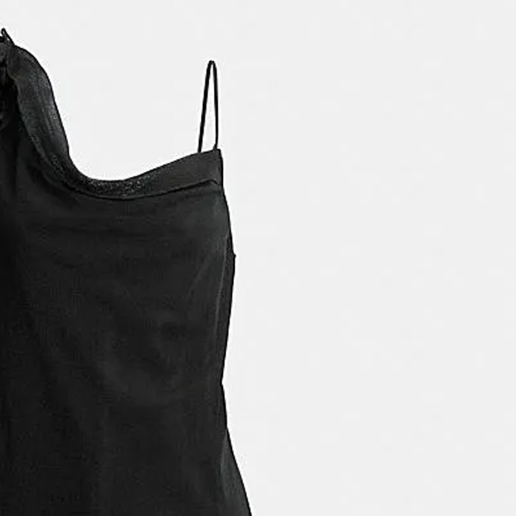 Purchase (W) COACH FW23 Gaun Mini Hitam Lipit Lengan Pendek. CN451-BLK