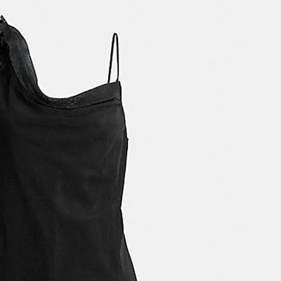 (W) COACH FW23 Gaun Mini Hitam Lipit Lengan Pendek. CN451-BLK Purchase (W) COACH FW23 Gaun Mini Hitam Lipit Lengan Pendek. CN451-BLK