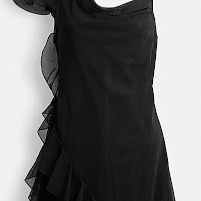 (W) COACH FW23 Gaun Mini Hitam Lipit Lengan Pendek. CN451-BLK Details for (W) COACH FW23 Gaun Mini Hitam Lipit Lengan Pendek. CN451-BLK