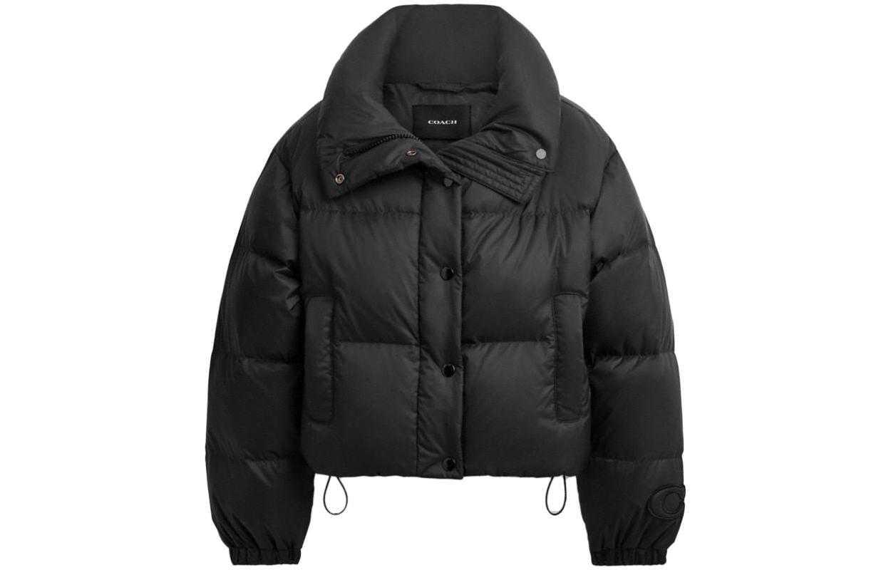 Order (W) コーチ FW23 ブラック ショートダウンジャケット 暖かい襟 スリムフィット. CL932-BLK