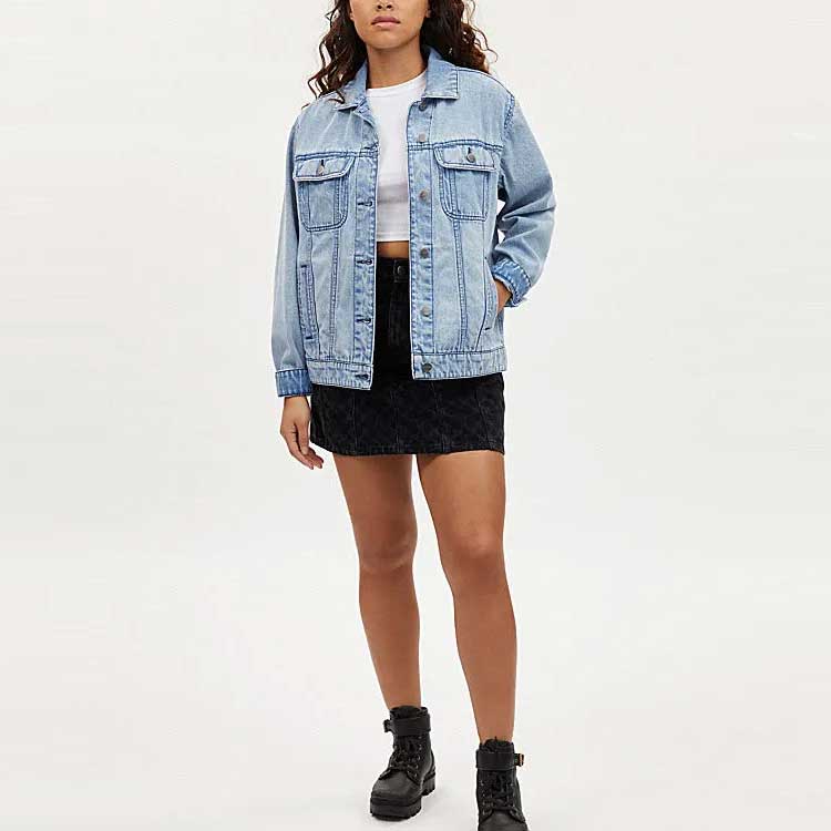 (Women) COACH FW23  Blue Denim Jacket with Letter Logo Print Long Sleeve. CL324-DEN 圖 4
