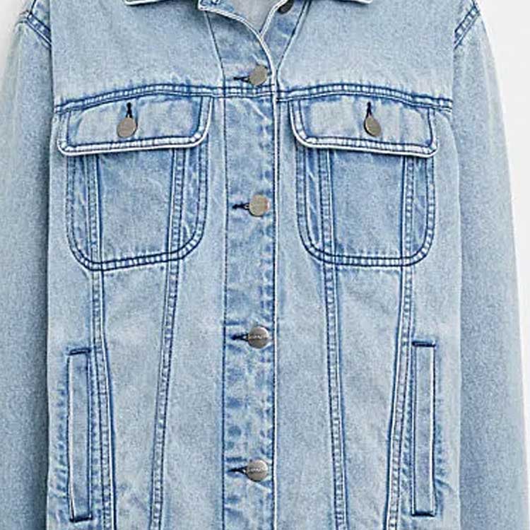 (Women) COACH FW23  Blue Denim Jacket with Letter Logo Print Long Sleeve. CL324-DEN 圖 7