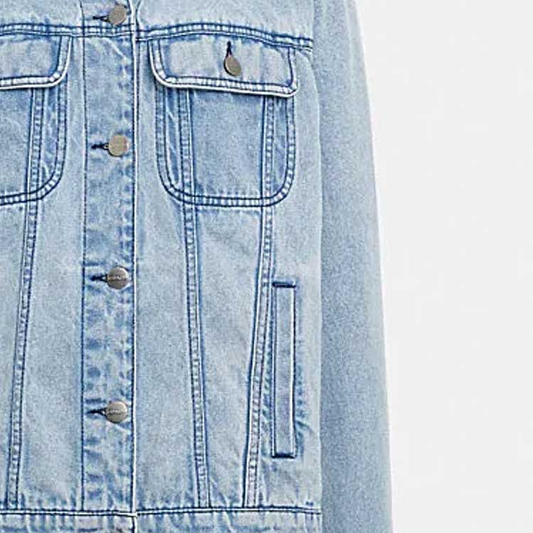 (Women) COACH FW23  Blue Denim Jacket with Letter Logo Print Long Sleeve. CL324-DEN 圖 8