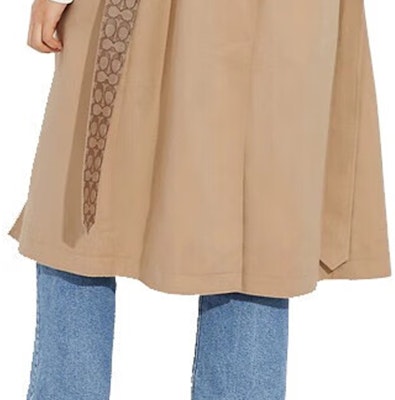 (W) COACH FW23 Abrigo Marrón Largo de Manga Larga con Diseño de Logo Patchwork. CG056-EAL Sizing (W) COACH FW23 Abrigo Marrón Largo de Manga Larga con Diseño de Logo Patchwork. CG056-EAL