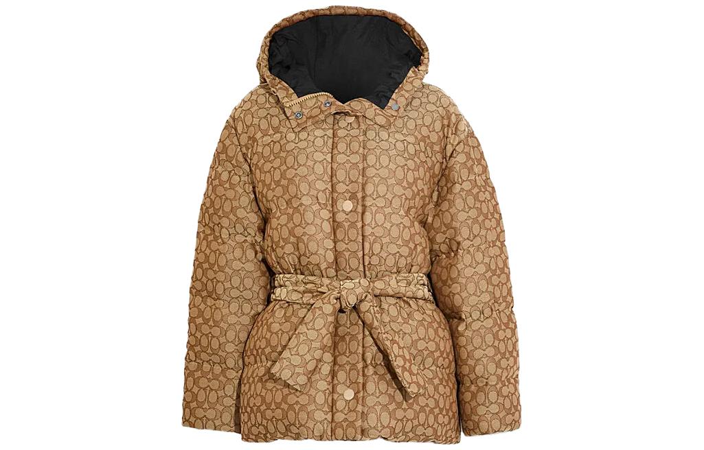 Order (Women) COACH FW23  Colorblock Monogram Puffer Jacket Khaki. CL482-E7V